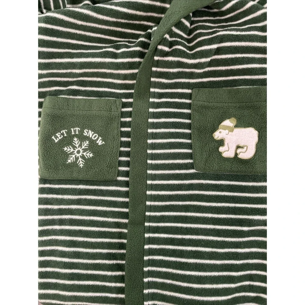 The Children’s Place Boys‎ Green And White Striped Robe Size M